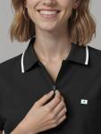 Eadflie Scrub Tops for Women - Zip-Front Polo Women Scrub Tops - Medical Scrub Top with Chest Pocket and Twin Pen Slots, Side Vents, Soft Stretch, Easy Care - (Black/L)