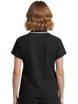 Eadflie Scrub Tops for Women - Zip-Front Polo Women Scrub Tops - Medical Scrub Top with Chest Pocket and Twin Pen Slots, Side Vents, Soft Stretch, Easy Care - (Black/L)