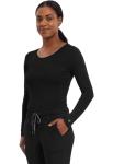 Healing Hands Women's Underscrub Soft Knit Melissa Longsleeve Scrub Tee with Breathable & Easy Care Fabric 5047, S, Black