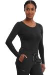 Healing Hands Women's Underscrub Soft Knit Melissa Longsleeve Scrub Tee with Breathable & Easy Care Fabric 5047, S, Black