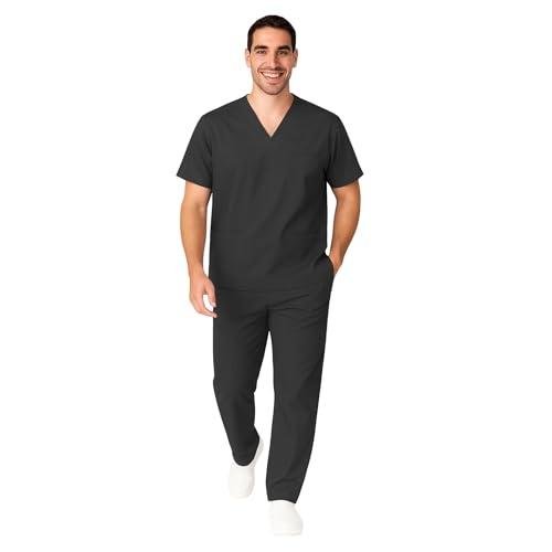 Men's Black Medical Scrub Set by M&M