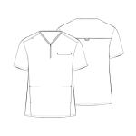 Kitmaz Medium Medical Scrub Tops for me-Soft Stretch V-Neck Top Scrubs with 3 Pockets Navyblue