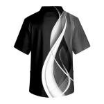 Scrubs for Men Classic Fit Printed Mens Scrubs Top V-Neck Short Sleeve Nursing Uniform Shirt with Pockets Plus Size Scrubs S-5XL Black Large