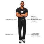 FIGS Cairo Cargo Scrub Pants for Men – Black, M