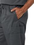 Amazon Essentials Men's Elastic Drawstring Waist Scrub Pant, Charcoal, Small