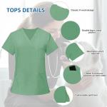 KARAZZO Scrubs Set for Women Nurse Uniform Jogger Suit V-Neck Scrub Top & Jogger Pant with Pockets for Nurse Workwear (Light Green, X-Large)