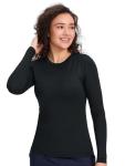 COZYFIT Scrub Undershirts Long Sleeve Women - Underscrub Comfort Tee with Soft Stretch Fabric, Black, M