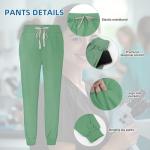 KARAZZO Scrubs Set for Women Nurse Uniform Jogger Suit V-Neck Scrub Top & Jogger Pant with Pockets for Nurse Workwear (Light Green, X-Large)