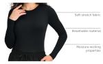 COZYFIT Scrub Undershirts Long Sleeve Women - Underscrub Comfort Tee with Soft Stretch Fabric, Black, M