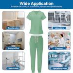 KARAZZO Scrubs Set for Women Nurse Uniform Jogger Suit V-Neck Scrub Top & Jogger Pant with Pockets for Nurse Workwear (Light Green, X-Large)