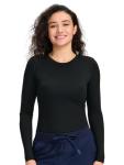 COZYFIT Scrub Undershirts Long Sleeve Women - Underscrub Comfort Tee with Soft Stretch Fabric, Black, M