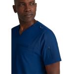BARCO Grey’s Anatomy Spandex Stretch Direct Rapid Scrub Top for Men – Indigo, 4-Pocket V-Neck Shirt w/Spandex Stretch, Wrinkle Release & Soil Release Fabric – Medium, Regular Fit
