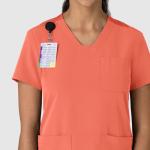 Wink Nova Women's Flex-n-Reach V-Neck Scrub Top - Sugar Coral, L