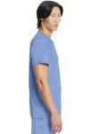 Cherokee Infinity Mens V-Neck Scrub Top Modern Fit, 3 Pockets, Rib-Knit Back Panels, Moisture-Wicking 360° Stretch - CK900A, L, Ciel