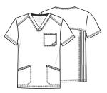 Cherokee Infinity Mens V-Neck Scrub Top Modern Fit, 3 Pockets, Rib-Knit Back Panels, Moisture-Wicking 360° Stretch - CK900A, L, Ciel