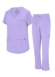 Natural Uniforms Womens 11 Pocket Cool Stretch Cargo Scrub Set (Lavender, Medium)