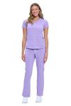 Natural Uniforms Womens 11 Pocket Cool Stretch Cargo Scrub Set (Lavender, Medium)