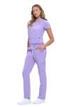 Natural Uniforms Womens 11 Pocket Cool Stretch Cargo Scrub Set (Lavender, Medium)