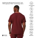 FIGS Leon Three-Pocket Scrub Top for Men - Burgundy, M