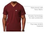 FIGS Leon Three-Pocket Scrub Top for Men - Burgundy, M