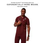 FIGS Leon Three-Pocket Scrub Top for Men - Burgundy, M
