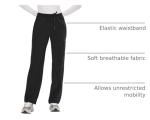 COZYFIT Straight Leg Scrub Pants for Women, Drawstring Soft Stretch, Anti-Wrinkle Women's Scrub Pants with 6 Pockets,Black,S