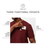 FIGS Leon Three-Pocket Scrub Top for Men - Burgundy, M