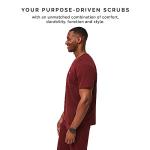 FIGS Leon Three-Pocket Scrub Top for Men - Burgundy, M