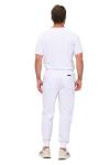 Natural Uniforms Mens Luxe Stretch Jogger Scrub Set (White, X-Large)