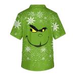 Christmas Scrub Tops Men Christmas Print V Neck Short Sleeve Scrubs for Men Nurse Uniform with Pockets #15-Greens L