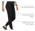 Women's FIGS Zamora Black Jogger Scrub Pants