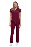 Natural Uniforms Womens 11 Pocket Cool Stretch Cargo Scrub Set (Burgundy, X-Large)
