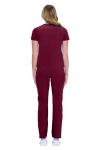 Natural Uniforms Womens 11 Pocket Cool Stretch Cargo Scrub Set (Burgundy, X-Large)