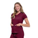 Natural Uniforms Womens 11 Pocket Cool Stretch Cargo Scrub Set (Burgundy, X-Large)