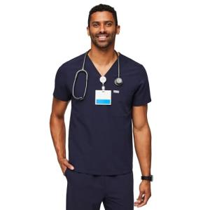 FIGS Chisec Three-Pocket Scrub Top for Men – Navy Blue, 2XL