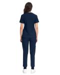COMENII Scrubs for Women Set, V-Neck Scrub Top & Jogger Scrub Pants for Women with 11 Pockets, Comfortable Womens Scrubs-R Navy S
