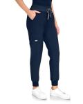 COMENII Scrubs for Women Set, V-Neck Scrub Top & Jogger Scrub Pants for Women with 11 Pockets, Comfortable Womens Scrubs-R Navy S