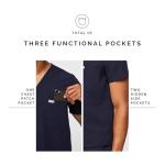 FIGS Chisec Three-Pocket Scrub Top for Men – Navy Blue, 2XL