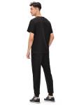 COZYFIT Scrubs for Men - 4 Pockets V-Neck Scrub Top and 7 Pockets Jogger Pants Mens Scrubs Set, Black, L