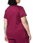 Amazon Essentials Women's Classic Fit V-Neck Short Sleeve Scrub Top (Available in Plus Size), Plum, Large