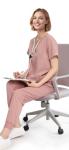 Eadflie Scrubs for Women Set - 8-Pocket V-Neck Scrub Uniform, Stretch Jogger Pants, Medical Workwear for Nurses, Pet Care (Pink/L)