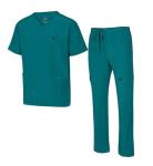 Natural Uniforms Mens Stretch Multi-Pocket Cargo Scrub Set (True Hunter Green, Large)