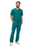 Natural Uniforms Mens Stretch Multi-Pocket Cargo Scrub Set (True Hunter Green, Large)