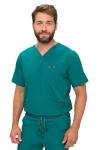 Natural Uniforms Mens Stretch Multi-Pocket Cargo Scrub Set (True Hunter Green, Large)
