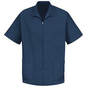 Red Kap mens Zip-front Smock Medical Scrubs Jacket, Navy, 3X-Large US