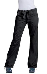 Koi Women's Lindsey Ultra Comfortable Cargo Style Scrub Pants (Petite Sizes), Black, Large/Petite