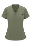 Natural Uniforms Womens Cool Stretch Modern Tuck-In Top Yoga Jogger Scrub Set (Olive, Large)
