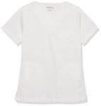 Amazon Essentials Women's Classic Fit V-Neck Short Sleeve Scrub Top (Available in Plus Size), White, Large