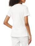 Amazon Essentials Women's Classic Fit V-Neck Short Sleeve Scrub Top (Available in Plus Size), White, Large