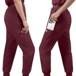 Eipnare Scrubs Set for Women Medical Uniform Nurse Suit, Anti-Wrinkle Scrub Top Jogger Pant&11 Pockets,4 Way Stretch Workwear